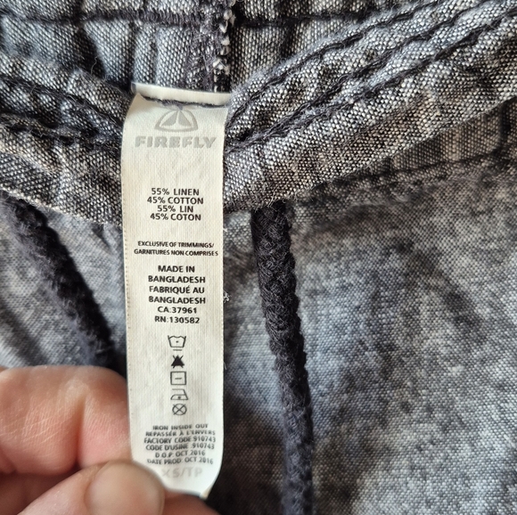 Gray Casual Linen Drawstring Shorts - Picture 3 of 3